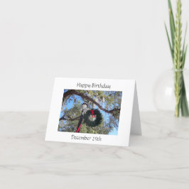 Cartão De Festividades Carvalho de Natal de aniversário