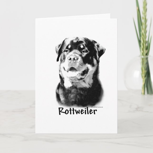 Cartão De Festividades Carvão vegetal de Rottweiler (Frente)