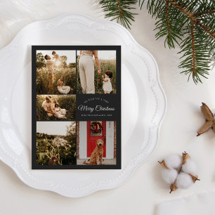 Cartão De Festividades Carvões Muito Feliz Natal Cinco Fotografias Colage