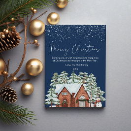 Cartão De Festividades Casa Aconchegante de Natal e Apartamento com Neve