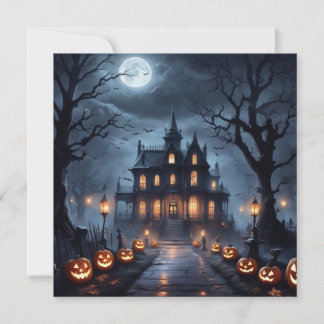 Cartão De Festividades Casa Assombrada de Halloween