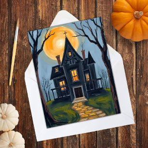 Cartão De Festividades Casa Assombrada Halloween Assustador