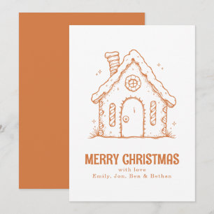 Cartão De Festividades Casa de Biscoito de Gengibre Caprichosa Feliz Nata
