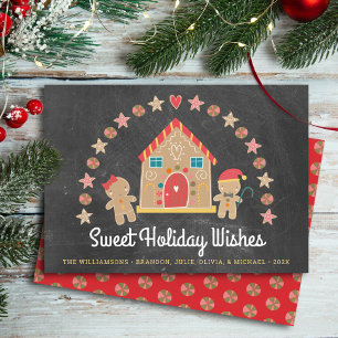 Cartão De Festividades Casa de Biscoito de Gengibre Doces Desejos Quadro-