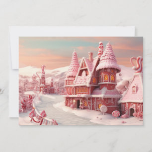 Cartão De Festividades Casa de Biscoito de Gengibre Fantasia com Balas 4