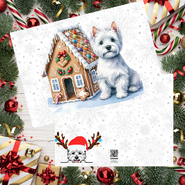 Cartão De Festividades Casa de Biscoito de Gengibre Westie Personalizada