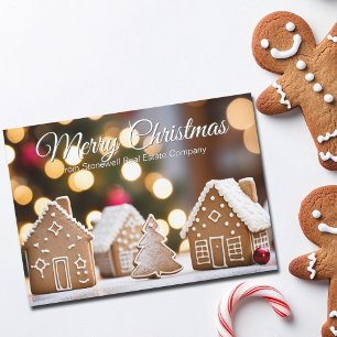 Cartão De Festividades Casa de Biscoito de Natal Feliz Natal Imóveis