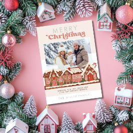 Cartão De Festividades Casa de Biscoito de Natal Moderno Feliz Natal Foto