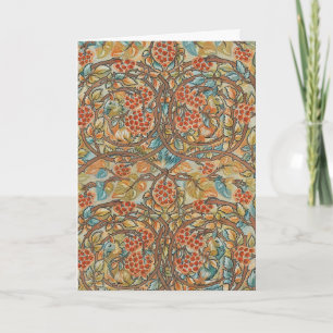 Cartão De Festividades Casa de Campo Estilo William Morris com Esquilo Fl
