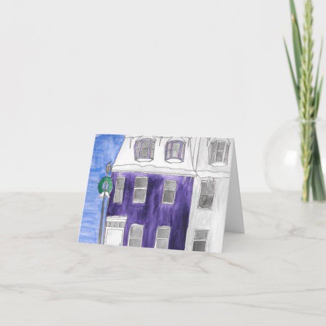 Cartão De Festividades Casa de Férias com Coroa (Frente)