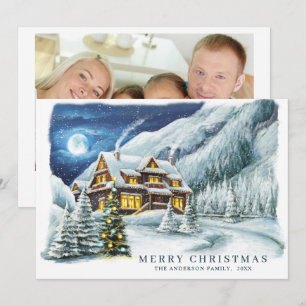 Cartão De Festividades Casa de Natal da Casa Festiva