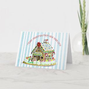 Cartão De Festividades Casa de pão-de-gengibre, Natal em cartão-Nova Io