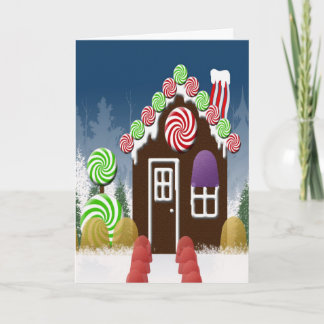 Cartão De Festividades Casa de Pão de Gingerpão de Candy Cozy