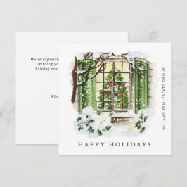 Cartão De Festividades Casa Festiva de Natal Saudação Corporativa