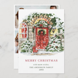 Cartão De Festividades Casa Festiva Natal Saudação 4 Foto