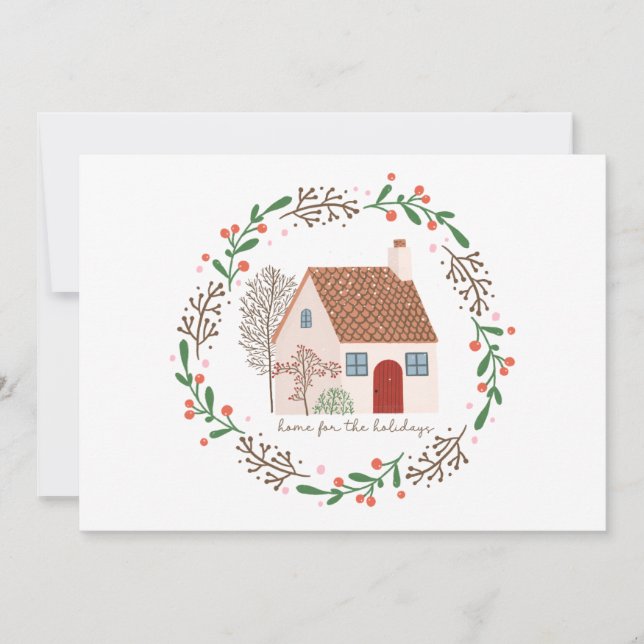 Cartão De Festividades Casa para o Natal das Férias (Frente)