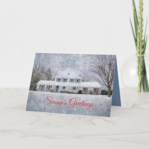 Cartão De Festividades Casa russa do País da Neve Primitiva de inverno