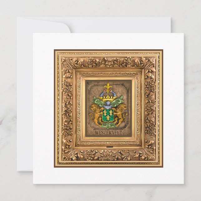 Cartão De Festividades Casaco de Armas da Família Van Westervelt Neerland (Frente)