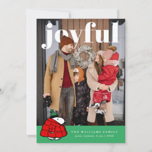 Cartão De Festividades Casaco Puffer de Natal com Foto Personalizada do S