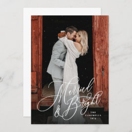 Cartão De Festividades Casada e Radiante Recém-Casada Verde