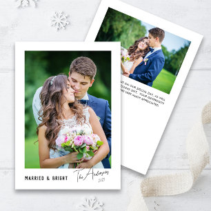 Cartão De Festividades Casado e Brilho mínimos modernos recém-casados