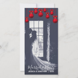 Cartão De Festividades Casado Vermelho e FELIZ Primeiro Natal | Adicionar