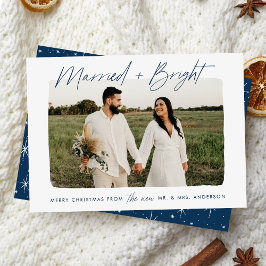 Cartão De Festividades Casados e Brilhantes Foto com Letra Naval