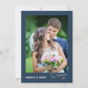 Cartão De Festividades Casados Modernos Minimalistas e Felizes Recém-Casa