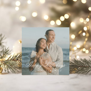 Cartão De Festividades Casais Recém-Casados Foto Moderno Feliz Férias