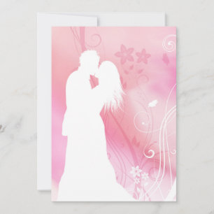 Cartão De Festividades Casal Beijando Elegante Branco Rosa Dia dos Namora