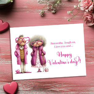 Cartão De Festividades Casal de Amor Colorido Valentim Sarcástico Engraça