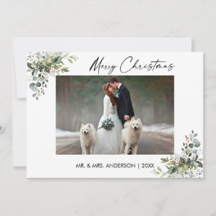 Cartão De Festividades Casal de Berries Greenery Berries de Tinta Caligrá