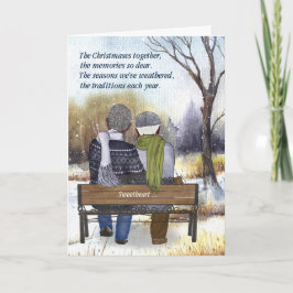 Cartão De Festividades Casal de idosos afro-americanos gays