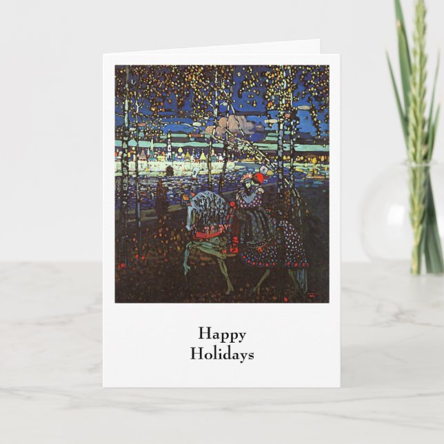 Cartão De Festividades Casal de montada, Wassily Kandinsky 1907 (Frente)