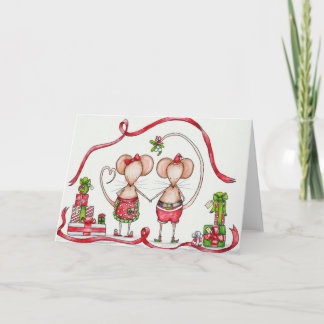 Cartão De Festividades Casal de Natal