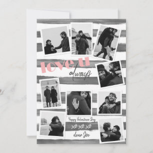 Cartão De Festividades Casal personalizado 9 cinzas Fotografias "ama semp