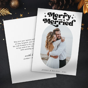 Cartão De Festividades Casal Retrô Feliz e Casado Foto de Natal