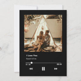 Cartão De Festividades casal romântico de namorados adora música