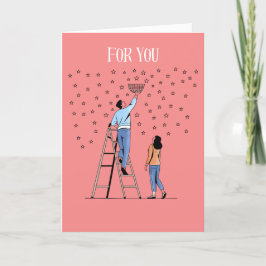 Cartão De Festividades Casal Whimsical "Para você eu roubaria as estrelas