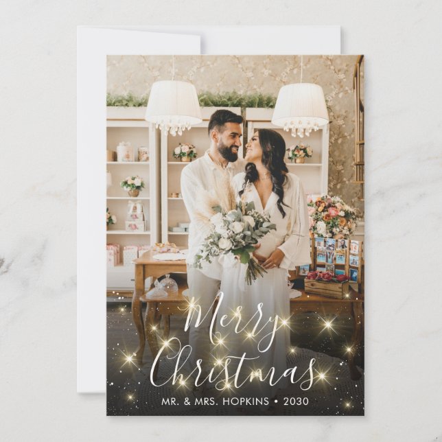 Cartão De Festividades Casamento Brilhante (Frente)