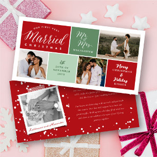 Cartão De Festividades Casamento com Colagem de Fotos do Quadro de felize