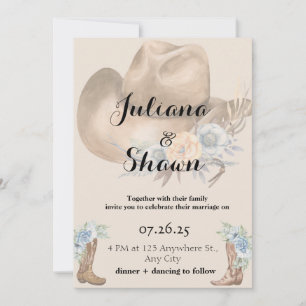 Cartão De Festividades Casamento com o País da Cidade