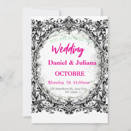 Cartão De Festividades casamento, convite, floral, rosa, elegante, românt