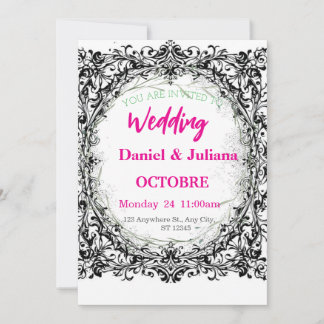 Cartão De Festividades casamento, convite, floral, rosa, elegante, românt