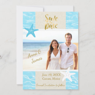 Cartão De Festividades Casamento de Destino de Praia Salve a Data