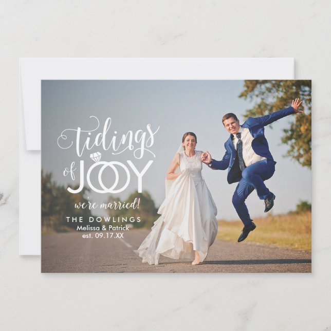 Cartão De Festividades Casamento de Férias no Primeiro Natal Recém-casado (Frente)