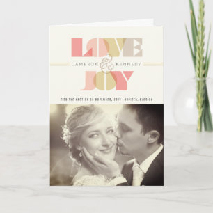 Cartão De Festividades Casamento De Foto Com Amor E Joy Clear Geo
