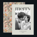 Cartão De Festividades Casamento de Foto Floral Boho Rustic Sage Taupe<br><div class="desc">Cartão de Natal de Casamento Personalizado Floral Boho Rustic Sage Verde e Taupe</div>