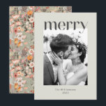 Cartão De Festividades Casamento de Foto Floral Boho Taupe Sálvia Rústica<br><div class="desc">Cartão de Natal de Casamento Personalizado Floral Boho Verde Sálvia e Taupe</div>