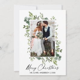 Cartão De Festividades Casamento de Script de Tinta de Caligrafia Verde